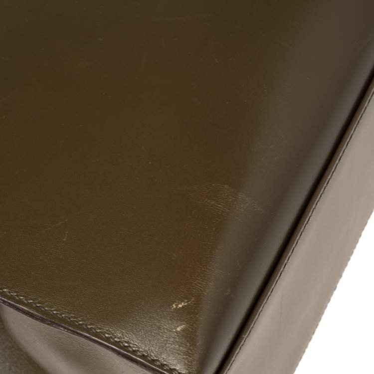 Pre Owned Hermes Lichen Tadelakt Leather Gold Hardware Kelly Sellier 32 Bag