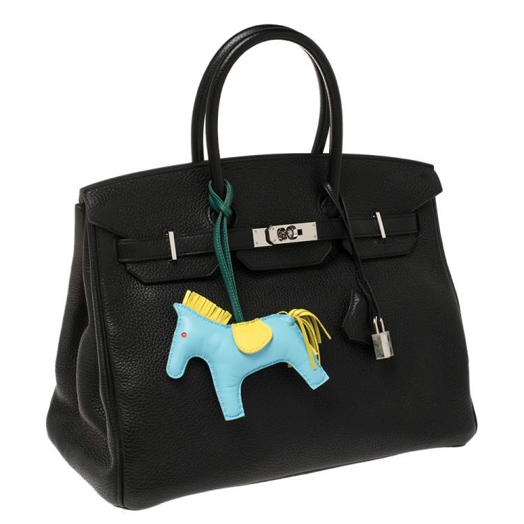 Pre Owned Hermes Noir Togo Leather Palladium Hardware Birkin 35 Bag