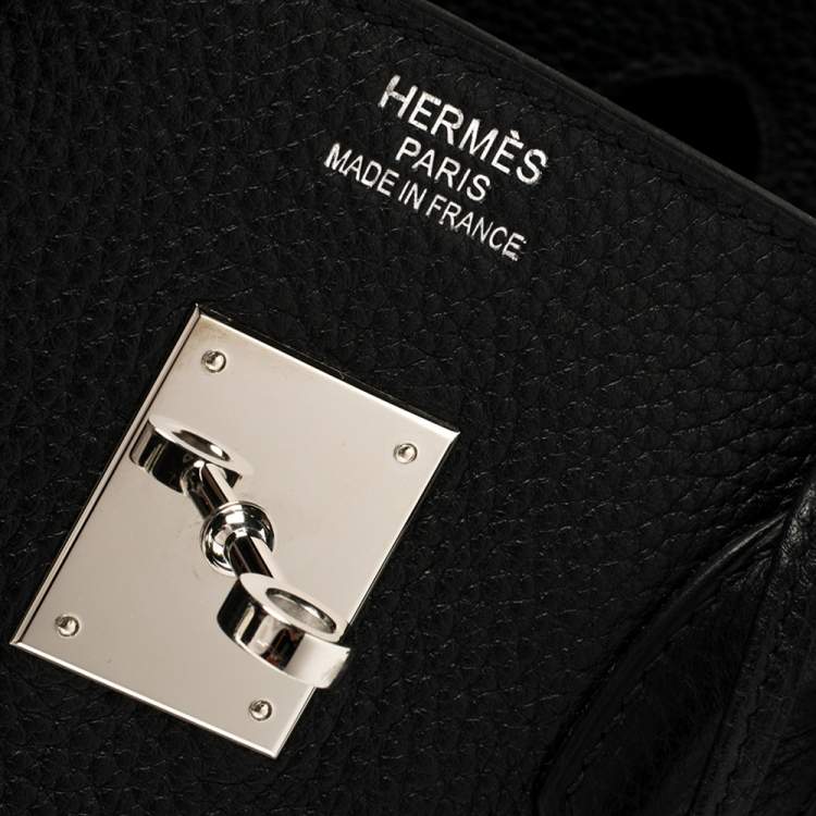 Pre Owned Hermes Noir Togo Leather Palladium Hardware Birkin 35 Bag