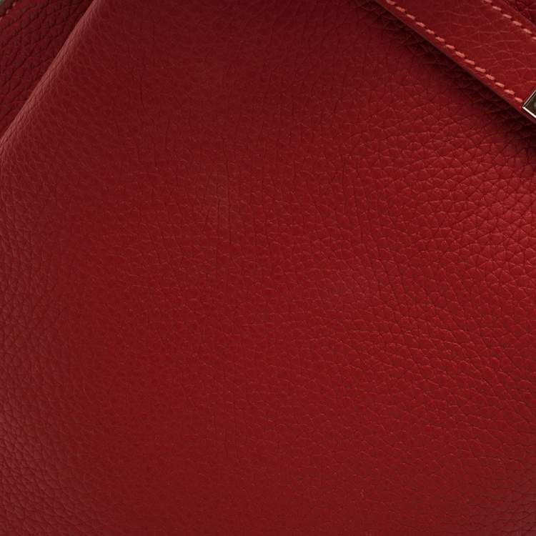 Pre Owned Hermes Rouge Casaque/Rose Jaipur Togo Leather Palladium Hardware So Kelly 26 Bag
