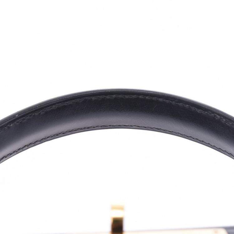 Pre Owned Hermes Black Box Leather Kelly Sellier 32 Bag