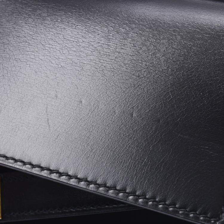 Pre Owned Hermes Black Box Leather Kelly Sellier 32 Bag