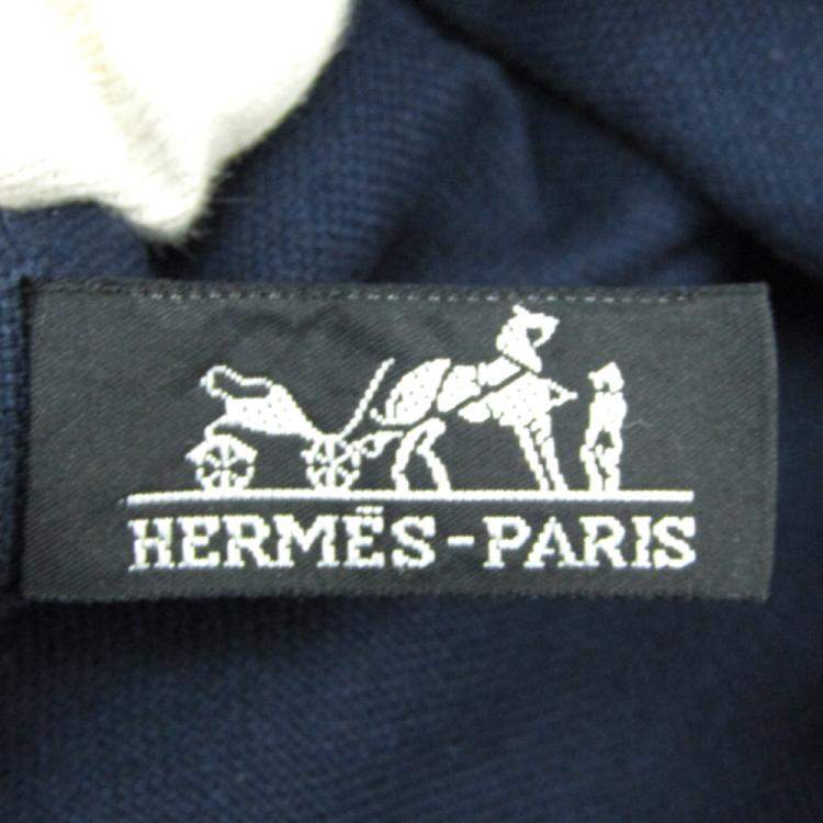 Pre Owned Hermes Blue Canvas Polochon Mimil GM Bag