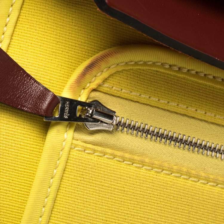 مملوكة مسبقًا Hermes Lime/Rouge Canvas and Leather Herbag Zip 31 Bag
