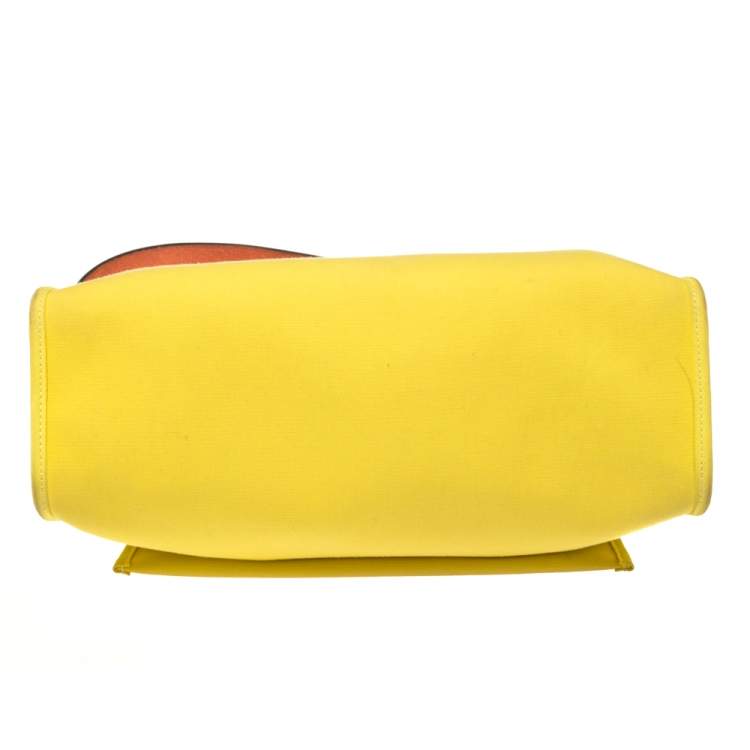 مملوكة مسبقًا Hermes Lime/Rouge Canvas and Leather Herbag Zip 31 Bag