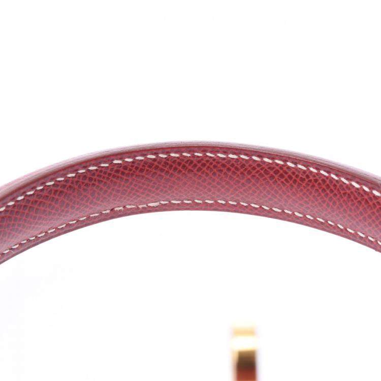 Pre Owned Hermes Burgundy Leather Kelly 35 bag