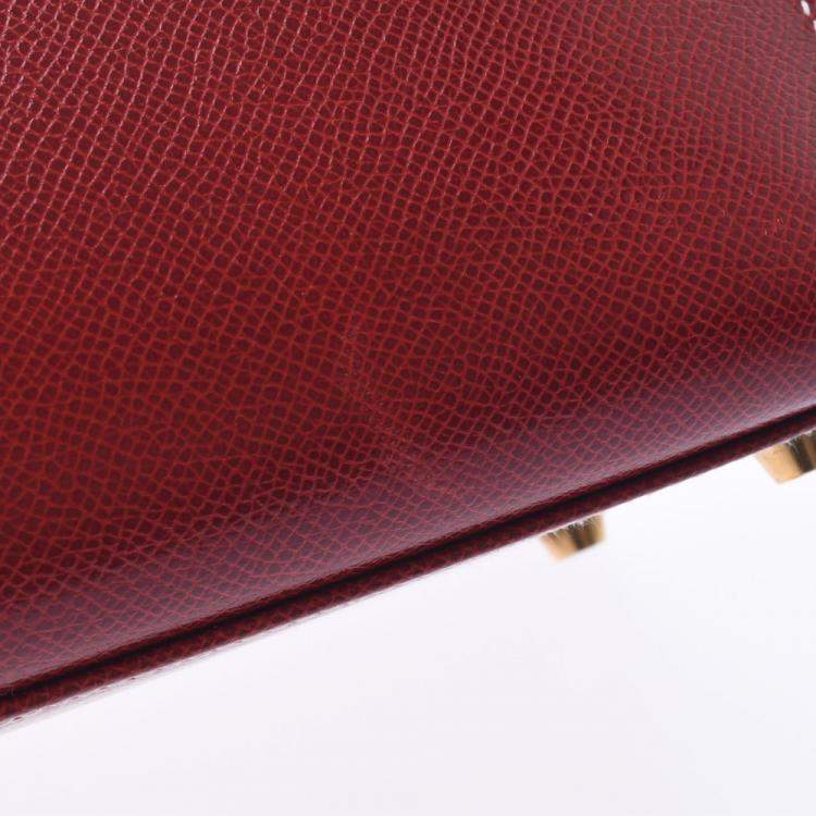 Pre Owned Hermes Burgundy Leather Kelly 35 bag