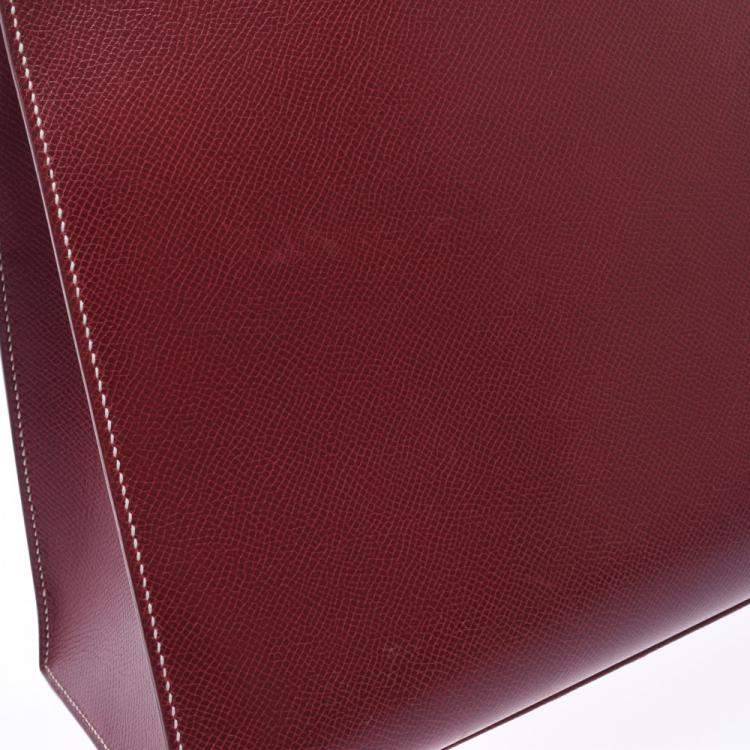 Pre Owned Hermes Burgundy Leather Kelly 35 bag