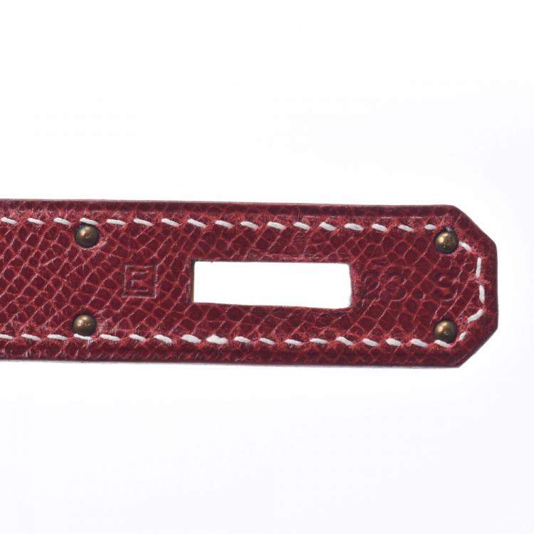 Pre Owned Hermes Burgundy Leather Kelly 35 bag