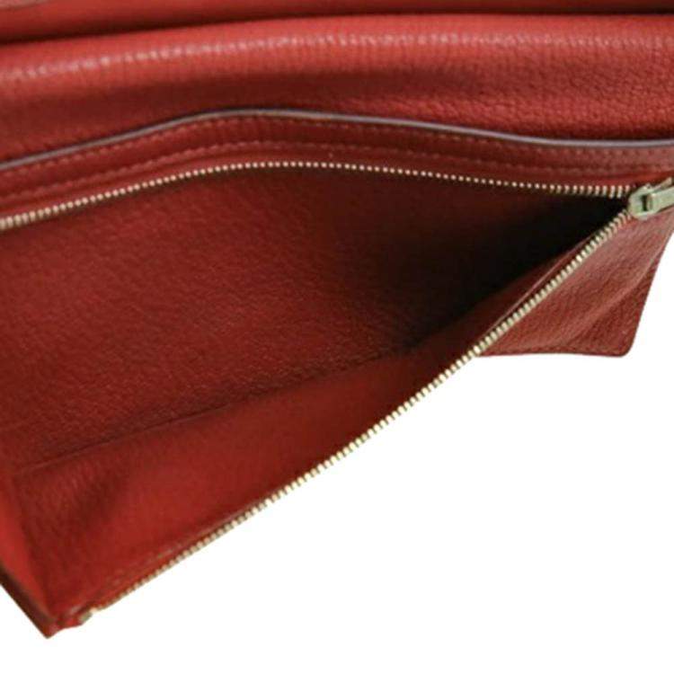 hermes red leather purse