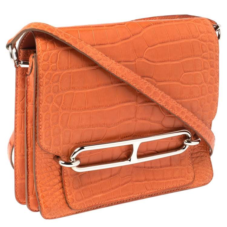 Pre Owned Hermes Pain d’ Epice Matte Alligator Roulis 23 Bag