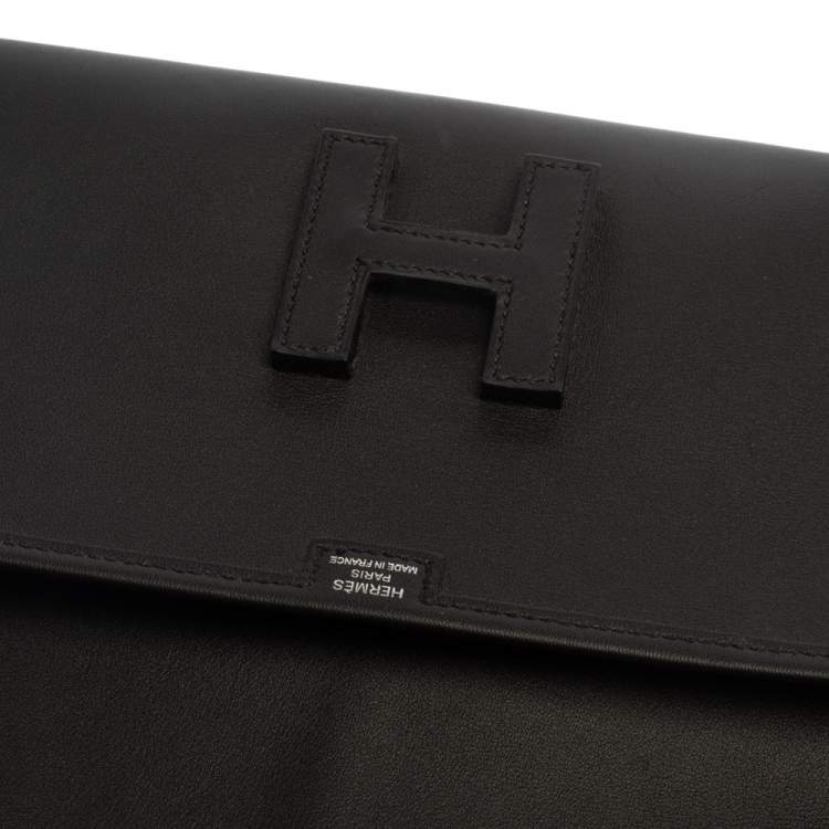 Pre Owned Hermes Black Swift Leather Elan Jige 29 Clutch