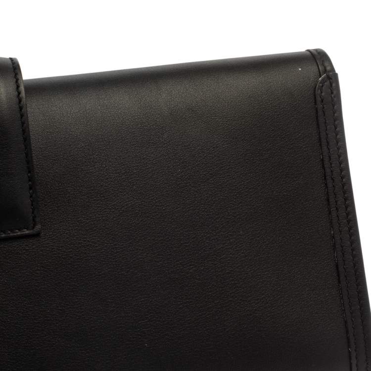 Pre Owned Hermes Black Swift Leather Elan Jige 29 Clutch