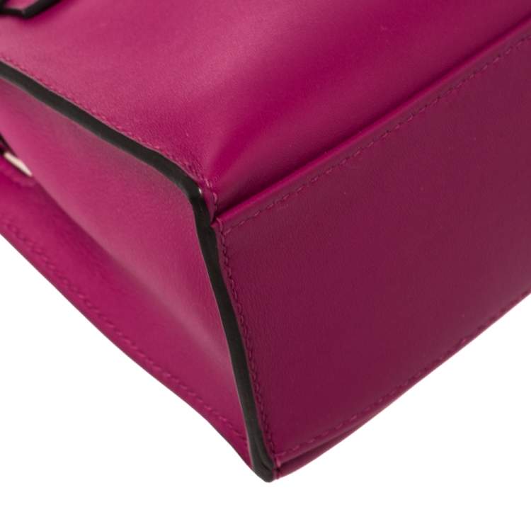 Pre Owned Hermes Cyclamen Swift Leather Palladium Hardware Kelly Pochette