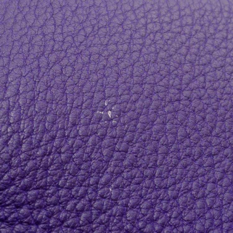 Pre Owned Hermes Ultraviolet Togo Leather Gold Plated Kelly Retourne 40 Bag
