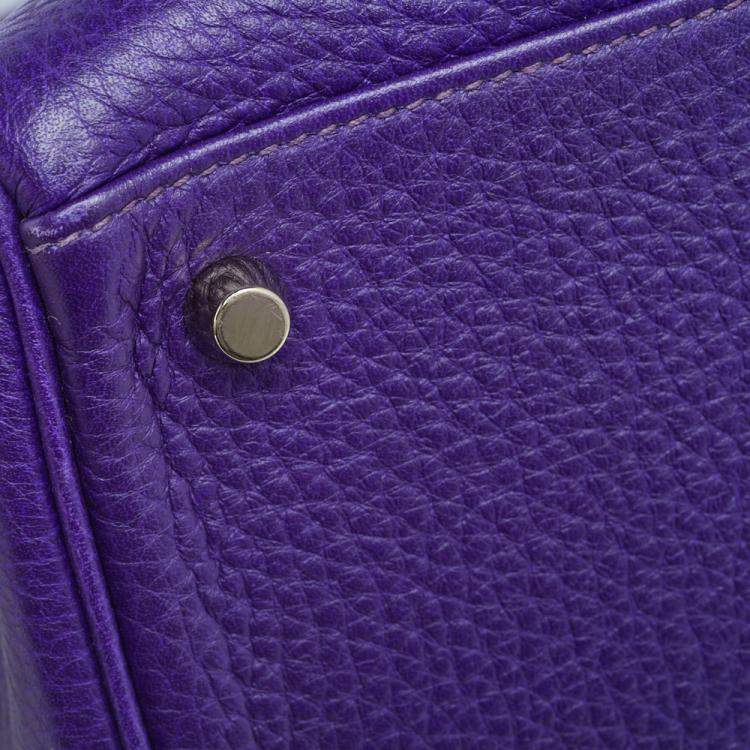 Pre Owned Hermes Ultraviolet Togo Leather Gold Plated Kelly Retourne 40 Bag