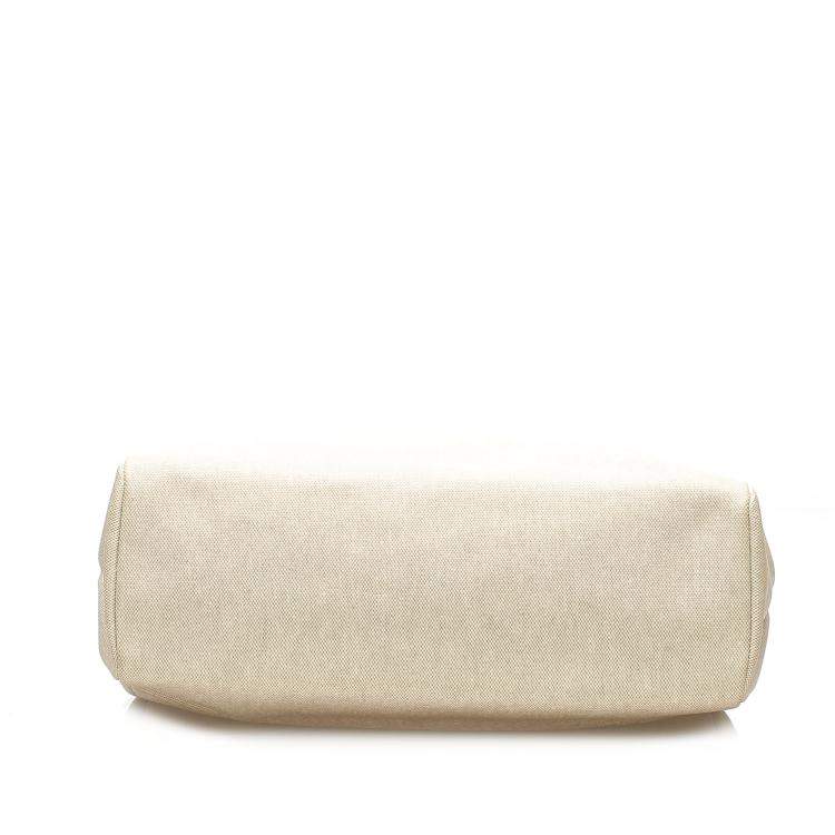 Pre Owned Hermes Cream/Brown Toile Canvas Herbag GM Bag