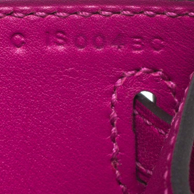 Pre Owned Hermès Cyclamen Swift Leather Palladium Hardware Kelly Pochette