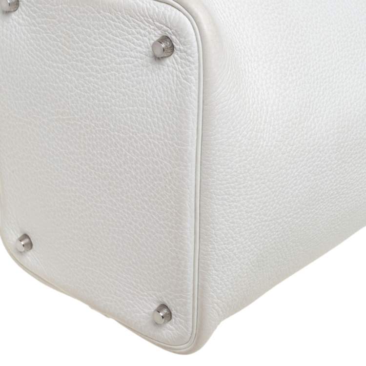 Pre Owned Hermes White Togo Leather Picotin MM Bag