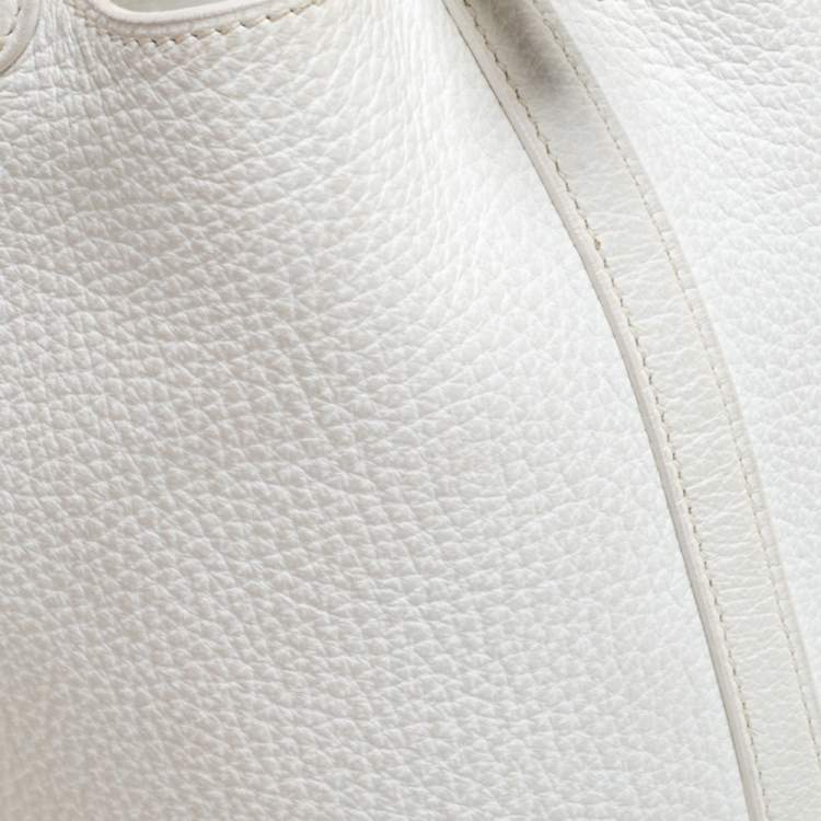 Pre Owned Hermes White Togo Leather Picotin MM Bag