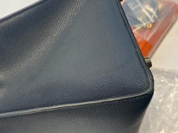 Pre Owned Hermes Black Epsom Leather Gold Hardware Kelly Sellier 35 Bag
