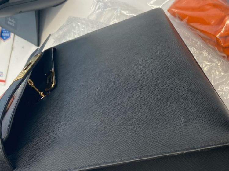 Pre Owned Hermes Black Epsom Leather Gold Hardware Kelly Sellier 35 Bag