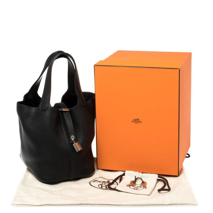 Pre Owned Hermes Black Togo Leather Picotin Lock PM Bag