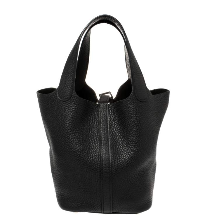 Pre Owned Hermes Black Togo Leather Picotin Lock PM Bag