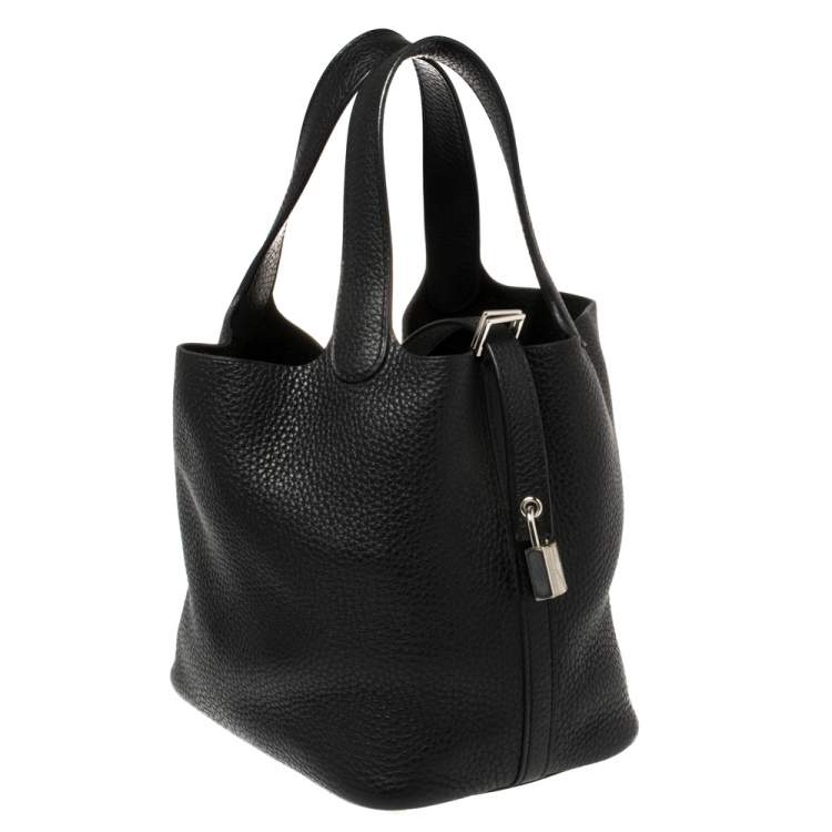 Pre Owned Hermes Black Togo Leather Picotin Lock PM Bag