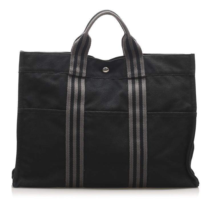 Pre Owned Hermes Black Canvas Fourre Tout GM Tote Bag