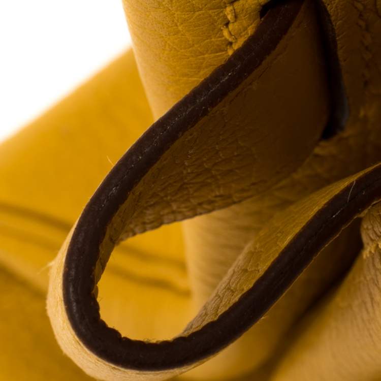 مملوكة مسبقًا Hermes Jaune Ambre Togo Leather Palladium Hardware Shoulder Kelly 42 Bag