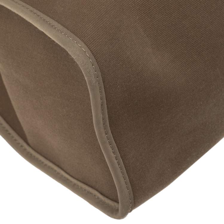 Pre Owned Hermes Ebene/Etoupe Canvas and Leather Herbag Zip 31 Bag