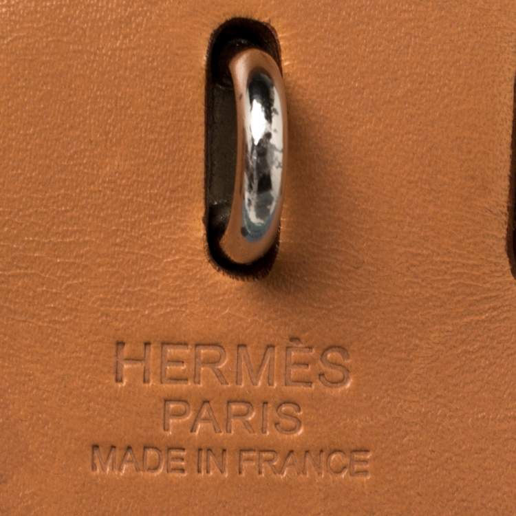 Pre Owned Hermes Natural/Blue Lin Canvas and Leather Herbag Zip 31 Bag