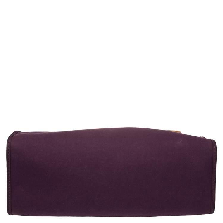 مملوكة مسبقًا Hermes Fauve/Cassis Lin Canvas and Leather Herbag Zip 39 Bag