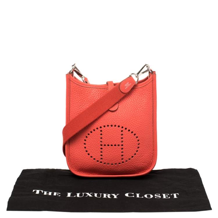 Pre Owned Hermes Capucine Clemence Leather Evelyne TPM Bag
