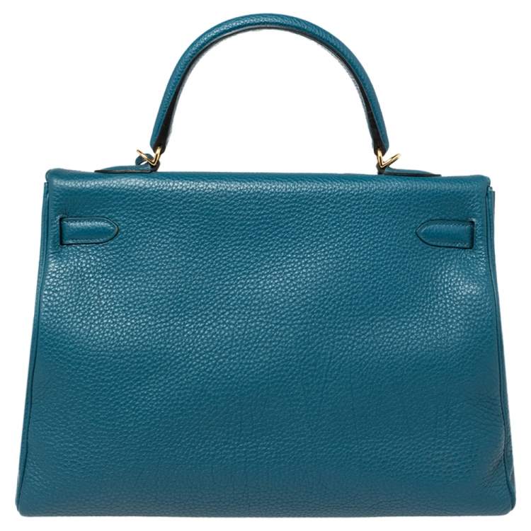 Pre Owned Hermes Cobalt Togo Leather Gold Hardware Kelly Retourne 35 Bag