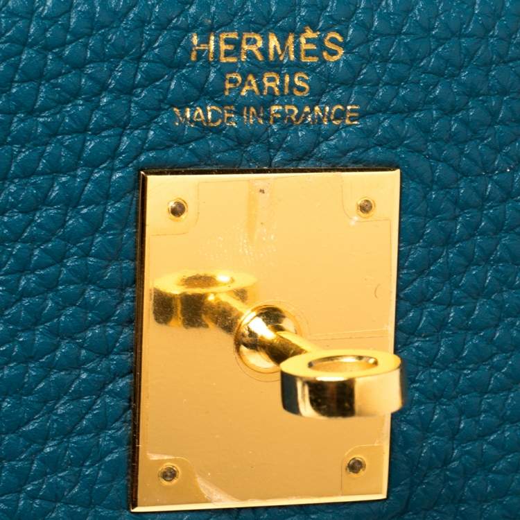 Pre Owned Hermes Cobalt Togo Leather Gold Hardware Kelly Retourne 35 Bag