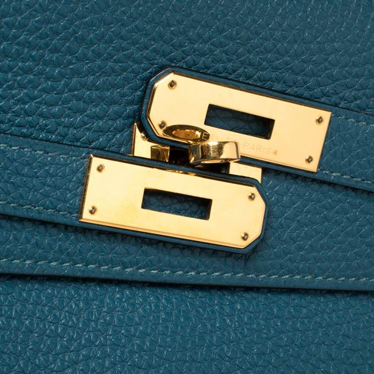 Pre Owned Hermes Cobalt Togo Leather Gold Hardware Kelly Retourne 35 Bag