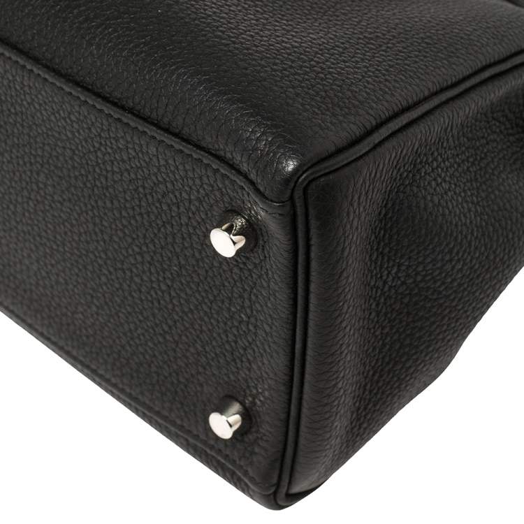 مملوكة مسبقًا Hermes Black Togo Leather Palladium Hardware Kelly Retourne 28 Bag