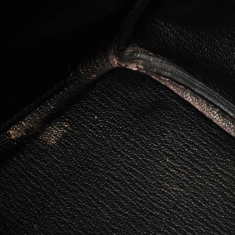 مملوكة مسبقًا Hermes Black Togo Leather Palladium Hardware Kelly Retourne 28 Bag