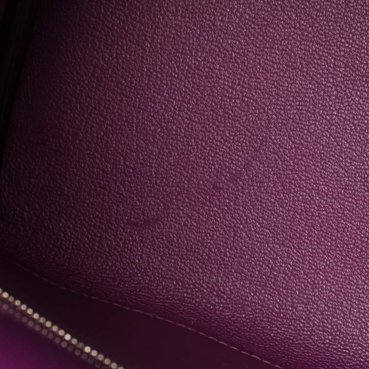 Pre Owned Hermes Anemone Evercolor Leather Palladium Hardware Kelly Retourne 28 Bag