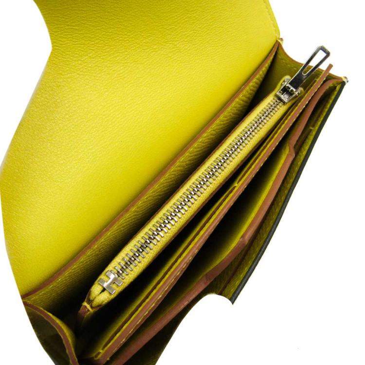 yellow leather wallet womens