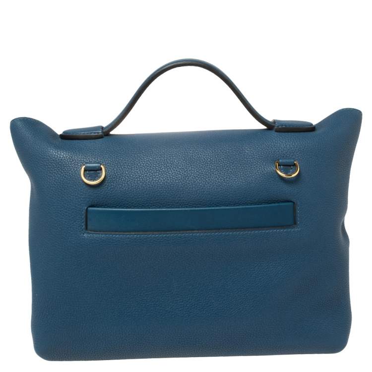 Pre Owned Hermes Deep Blue Togo Leather Gold Hardware 24/24 29 Bag