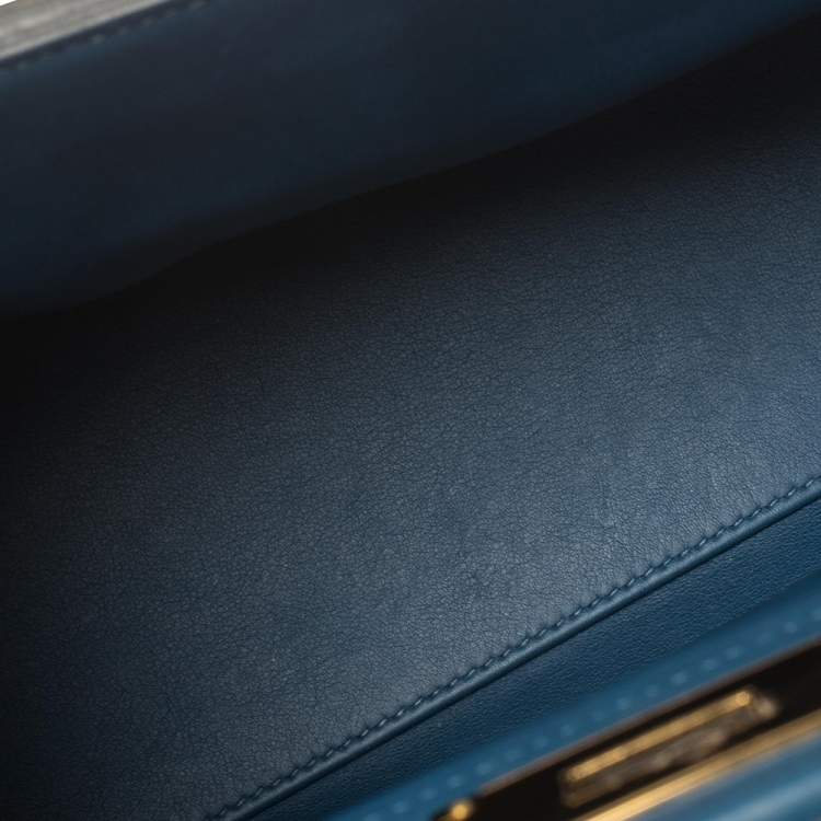 Pre Owned Hermes Deep Blue Togo Leather Gold Hardware 24/24 29 Bag