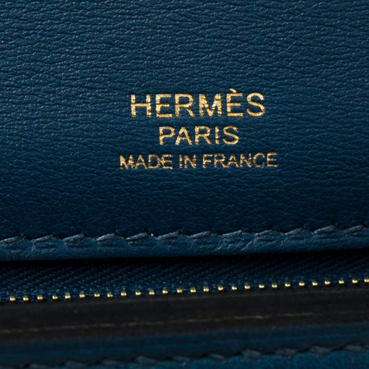 Pre Owned Hermes Deep Blue Togo Leather Gold Hardware 24/24 29 Bag
