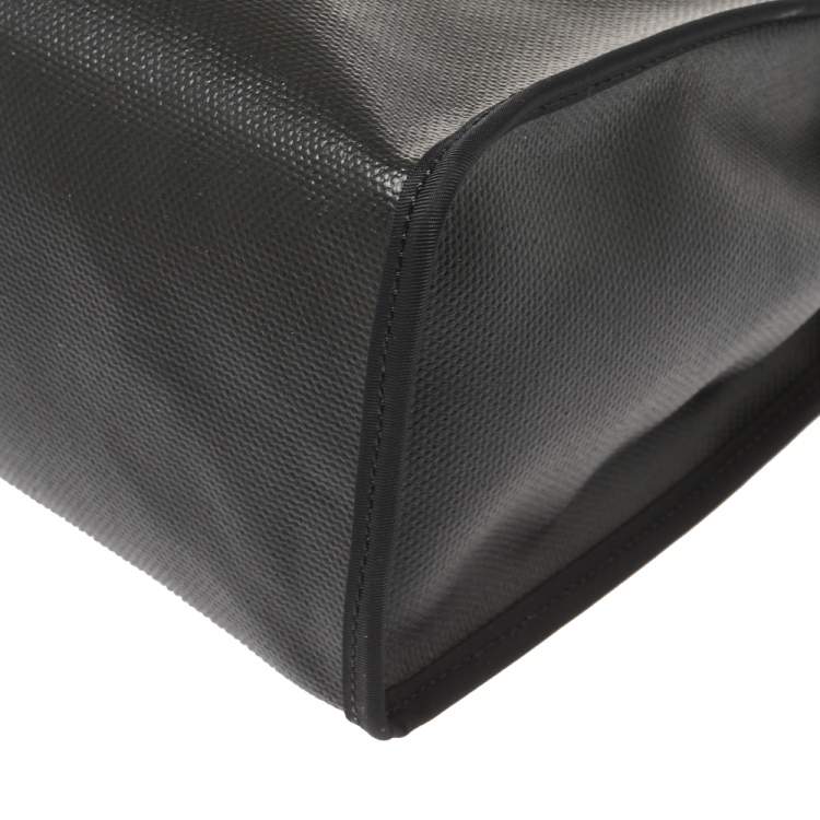 Pre Owned Hermes Black/Blue Sapphire Coated Canvas and Leather Limited Edition Herbag Zip 31 Bag