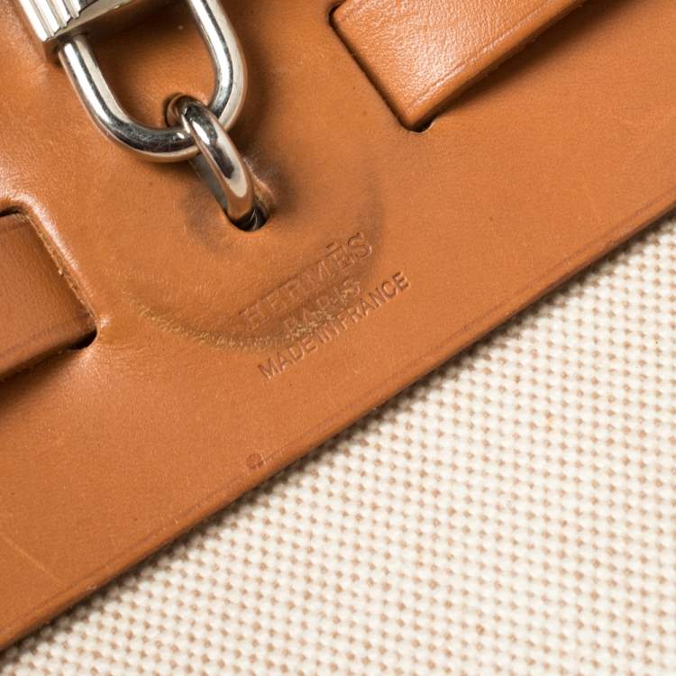 Pre Owned Hermes Natural/Toile Canvas and Leather Herbag 2 in 1 39 Bag