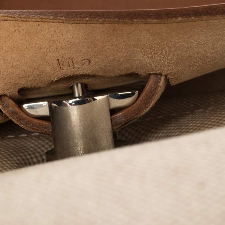 Pre Owned Hermes Natural/Toile Canvas and Leather Herbag 2 in 1 39 Bag