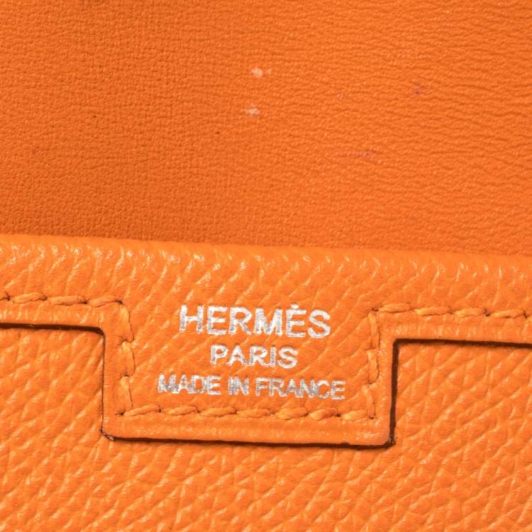 Pre Owned Hermes Orange Epsom Leather Elan Jige 29 Clutch