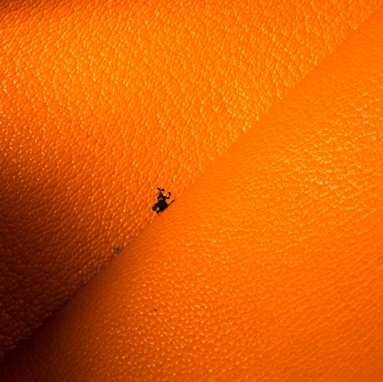 مملوكة مسبقًا Hermes Orange Taurillon Clemence Leather Palladium Hardware Shoulder Kelly 42 Bag